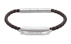 Police Hnedý kožený náramok Gripcord PEAGB0038104