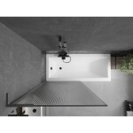 MEXEN/S - Next L vaňová zástena FIX 90 x 150, prúžky, grafit metal 895-090-000-03-09-95