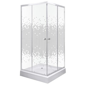 KERRA - Sprchovací kút Biely Pixel SQ 80 (s vaničkou) 5907548118363