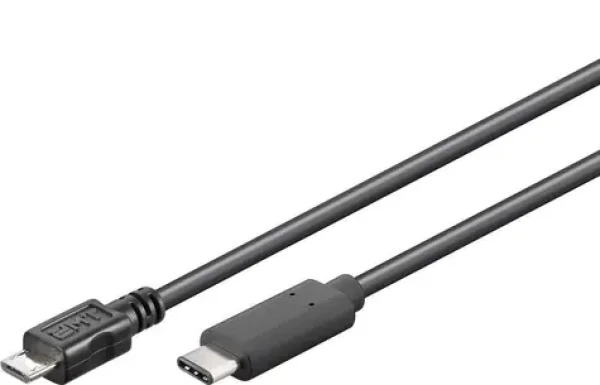 PremiumCord prepojovací kábel USB 3.1 type C na USB 2.0 micro-B čierna 1m (ku31cb1bk)