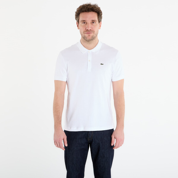 Tričko LACOSTE Short Sleeved Ribbed Collar Shirt White 4