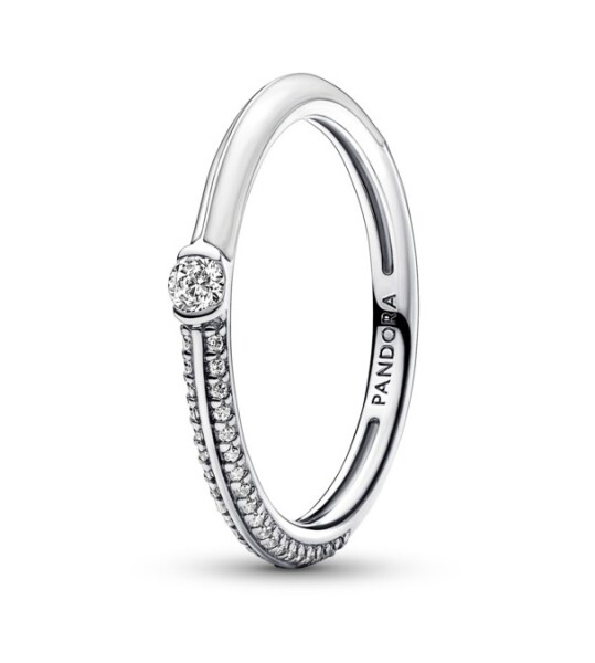 Pandora Pôvabný strieborný prsteň so zirkónmi Me 192528C02 56 mm