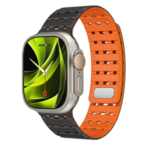 Mobile Origin Magnetic Strap Apple Watch 49mm/46mm/45mm/44mm čierna/oranžová (AWMS-01-BLK-ORG)