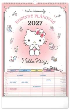 NOTIQUE Rodinný plánovací Hello Kitty XL 2027 / Nástenný kalendár / 33 × 46 cm
