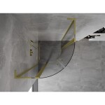 MEXEN/S - Mist L sprchový kút štvrťkruh, krídlové 100 x 100, transparent, zlato kartáčovaná 8A32L-100-100-55-00