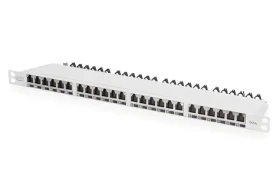 Digitus CAT6A High Density / Patch panel / tienený / 19" / 24 portov / 0,5U (DN-91624S-SL-EA-G)