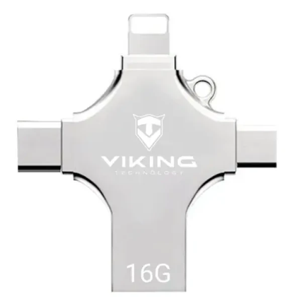VIKING USB FLASH DISK 16GB 4v1 / LIGHTNING / USB-C / MICRO USB / USB-A (VUF16GBS)
