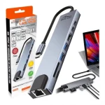 MT5046 sivá / Dokovacia stanica / 8v1 / HDMI 4K / VGA / LAN / USB-C PD 100W (MT5046)