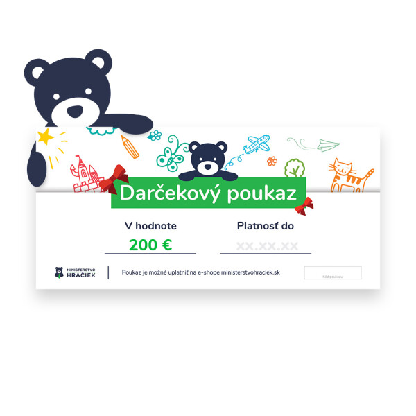 Ministerstvo Hraček Ministerstvo Hraček Darčekový poukaz 200 €