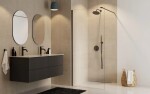 BESCO - Walk-in sprchovací kút AVEO BLACK - Farba rámu zásteny - Hliník čierny, Pevná stena - Bez pevnej steny, Rozmer A - 120, Rozmer C - 195, Výplň - Číre bezpečnostné sklo - 8 mm BCAVEO120BL