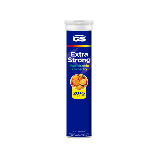 GS Extra Strong multivitamín s minerálmi eff.tbl. 20+5 pomaranč