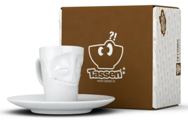FIFTYEIGHT Espresso hrnček Vergnügt biely / 80 ml / Porcelán / Umývačka a mikrovlnka (T021201)