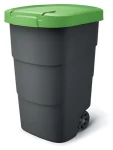 Prosperplast Wheeler 90 l antracit so zeleným vekom / Popolnice / Plast / 78,3x39,4 cm (NBWB90-362C)
