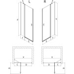 MEXEN - Mist sprchové dvere krídlové 90, transparent, meď kartáčovaná 8A4-090-000-65-00