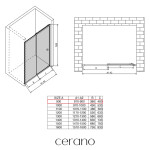 CERANO - Sprchové posuvné dvere Varone POINT Ľ/P - 6 mm - čierna matná, transparentné sklo - 90x195 CER-DY505B-90-195