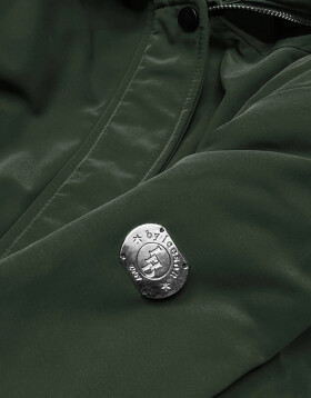 Zelená dámska zimná bunda s kožušinovou podšívkou (m21312) odstíny zelené XL (42)