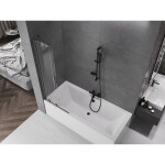 MEXEN/S - Velar Dvojkrídlová posuvná vaňová zástena 75 x 150, transparent, šedá kartáčovaná 896-075-000-01-66