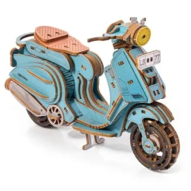 Little Story 3D drevená skladačka Sting Scooter modrý