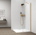 POLYSAN - ESCA GOLD MATT jednodielna sprchová zástena na inštaláciu k stene, číre sklo, 300 ES1030-04