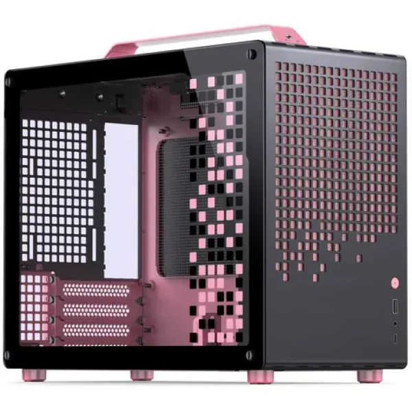 Jonsplus Z20 čierno-ružová / Micro-ATX / 1x USB-A 3.2 / 1x USB-C 3.2 / priehľadná bočnica (Z20 Black-Pink)