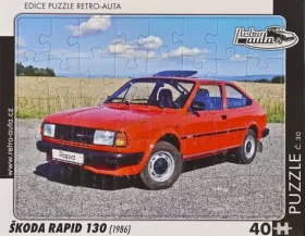 RETRO-AUTA Puzzle č.30 ŠKODA Rapid 130 (1986)