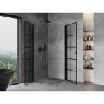 MEXEN/S - Mist-B Duo sprchovací kút dvere krídlové 100 x 100, čierna kratka, čierna 8A2-100L-100P-70-77