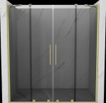 MEXEN/S - Velar Duo posuvné sprchové dvere 200, grafit, zlatá kartáčovaná 871-200-000-42-55