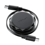 Acefast Kábel USB-C (M) - USB-C (M) navíjacia čierna / 60W