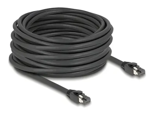 DeLock RJ45 Cat.8.1 S/FTP čierna / Sieťový kábel / 40 Gbps / 15 m (80238)