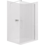 CERANO - Sprchová zástena Walk-in Onyx Round Ľ/P - 8 mm - okrúhla vzpera - chróm, ryhované sklo - 120x200 CER-8050BD318
