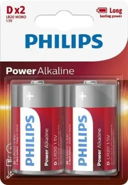 Philips batéria D Power Alkaline - 2ks (LR20P2B/10)