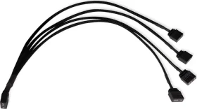 Alphacool Y-Splitter aRGB 3-pin na 4X 3-pin 30cm čierna / Kábel / aRGB rozbočovač / 30 cm (18711)