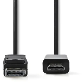 Nedis CCGB37100BK20 čierna / Kábel DisplayPort - HDMI / DisplayPort zástrčka - HDMI konektor / 2 m (CCGB37100BK20)