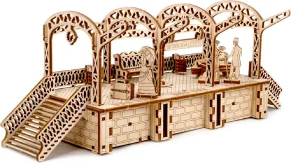 Wooden City 3D Drevené puzzle Železničná stanica