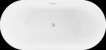 MEXEN/S - Luna vaňa voľne stojaca 150 x 75, biela/čierna, sifón a prepad nikel kartáčovaná 52031507575-97