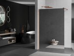 MEXEN/S - KIOTO Sprchová zástena WALK-IN 80x200 cm 8 mm, růžové zlato, zrkadlové sklo 800-080-101-60-50