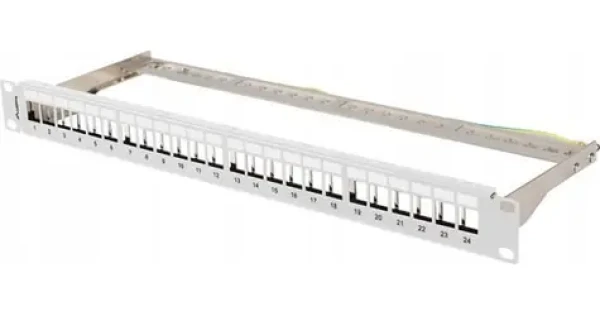 Lanberg patch panel pre Keystone šedý / Patch panel / 24 portov / FTP / 1U / 19" / neosadený (PPKS-0924-S)
