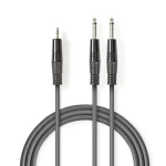 Nedis Stereo Audio kábel 2x jack 6.35 mm (M) - jack 3.5 mm (M) 1.50 m tmavo šedá (COTH23200GY15)