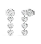 Guess Visiace srdiečkové náušnice s kryštálmi LOVE JUBE05473JWRHT/U