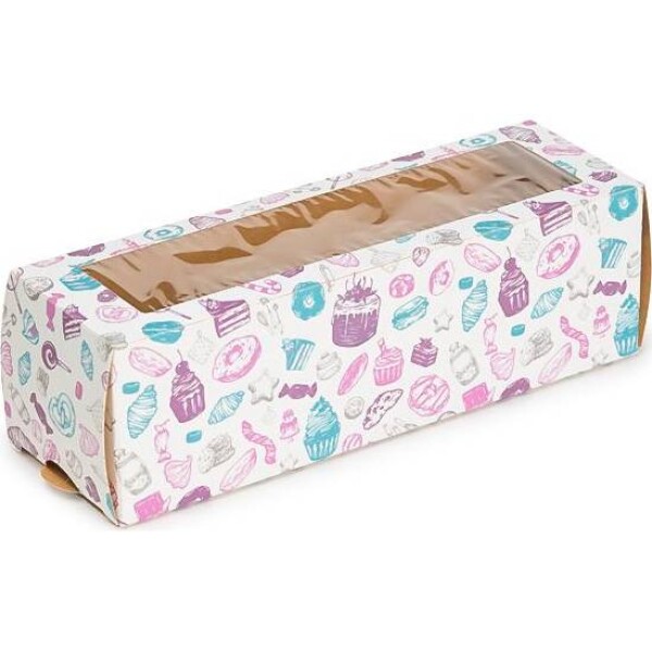 Krabička ECO na 6 makronek vysúvacia s priehľadom 50ks 18x5,5cm - Monaco - Monaco