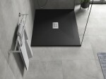 MEXEN/S - Hugo sprchová vanička SMC 110x100, čierna, krytka nerez 42701011-X
