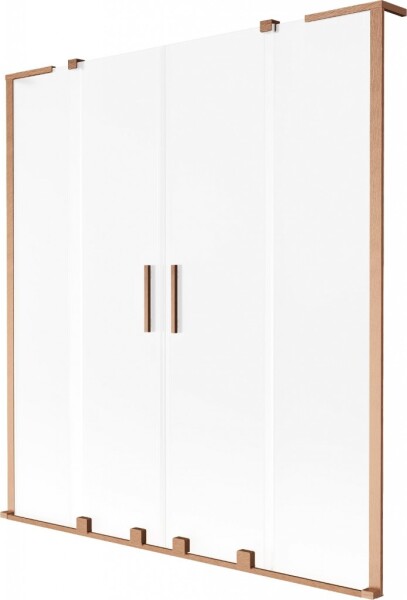 MEXEN/S - Velar L Duo dvojkrídlová posuvná vaňová zástena 140 x 150, dekor, meď kartáčovaná 896-140-003-32-65