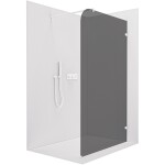 CERANO - Sprchová zástena Walk-in Orbis Round Ľ/P - 8 mm - okrúhla vzpera - biela matná, grafitové sklo - 130x200 CER-978765