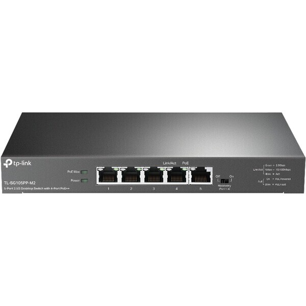 TP-Link TP-Link switch TL-SG105PP-M2 (5x2,5GbE, 4xPoE++,123W, fanless)