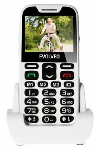 Evolveo EasyPhone XD + nabíjací stojanček biela / 2.3 / 0.3MP / Dual SIM / microSDHC (SGM EP-600-XDW)