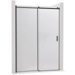 CERANO - Sprchové posuvné dvere Santoro - ľavá - 6 mm - čierna matná, mliečne sklo - 100x195 CER-662632