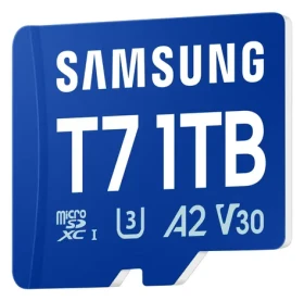 Samsung T7 modrá / Pamäťová karta microSDXC / 1 TB / UHS-I U3 / Class 10, V30, A2 / čítanie: 170 MB/s (MB-MB1T0T/WW)