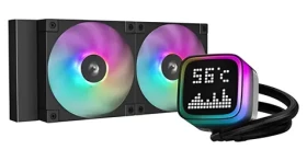 DEEPCOOL LP240 čierna / Komplet vodného chladenia / 2x 120mm / ARGB / LED displej / 2400 RPM (R-LP240-BKMSNC-G-1)