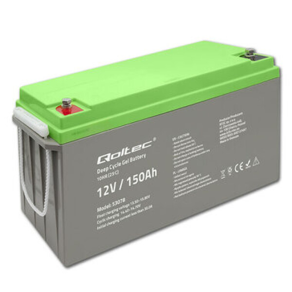 Qoltec Deep Cycle Gél Battery 53078 / Akumulátor / 12V / 150Ah (53078)