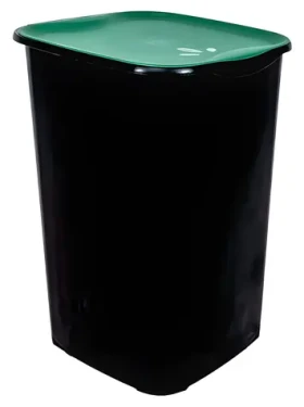 Belli e Forti RECYCLING 50 l čierna, zelené veko / Odpadkový kôš na triedený odpad / plast / 37,5 × 36 × 53,5 cm